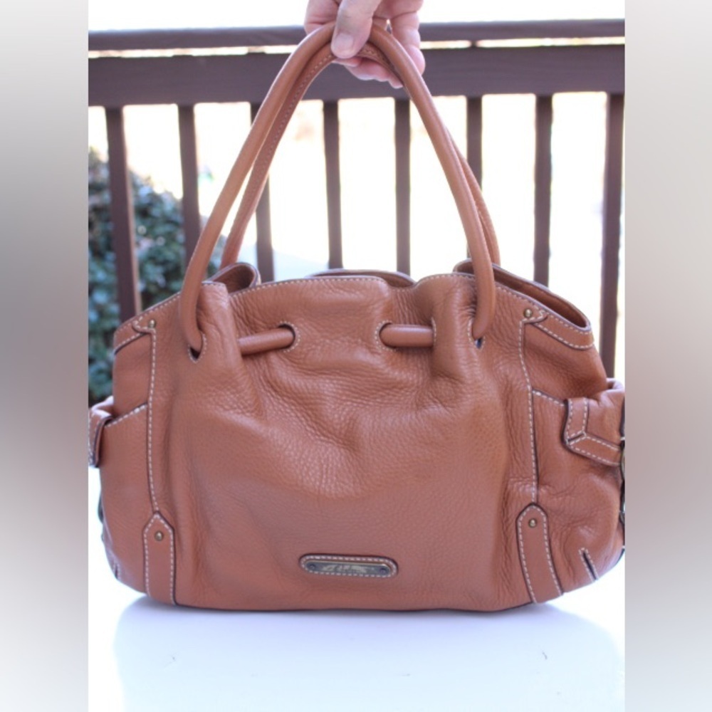 Cole Haan drawstring pebbled leather bag